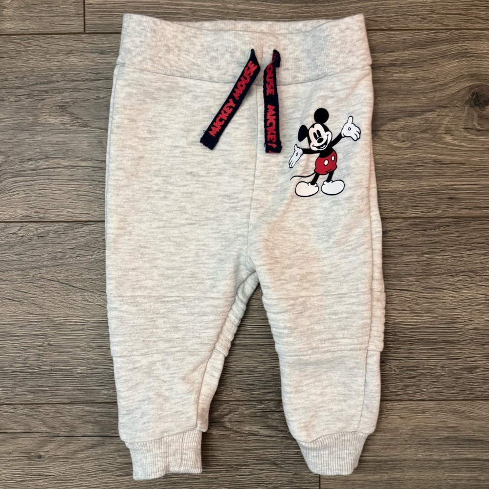Disney Primark Mickey Mouse Light Gray Joggers Sweatpants
